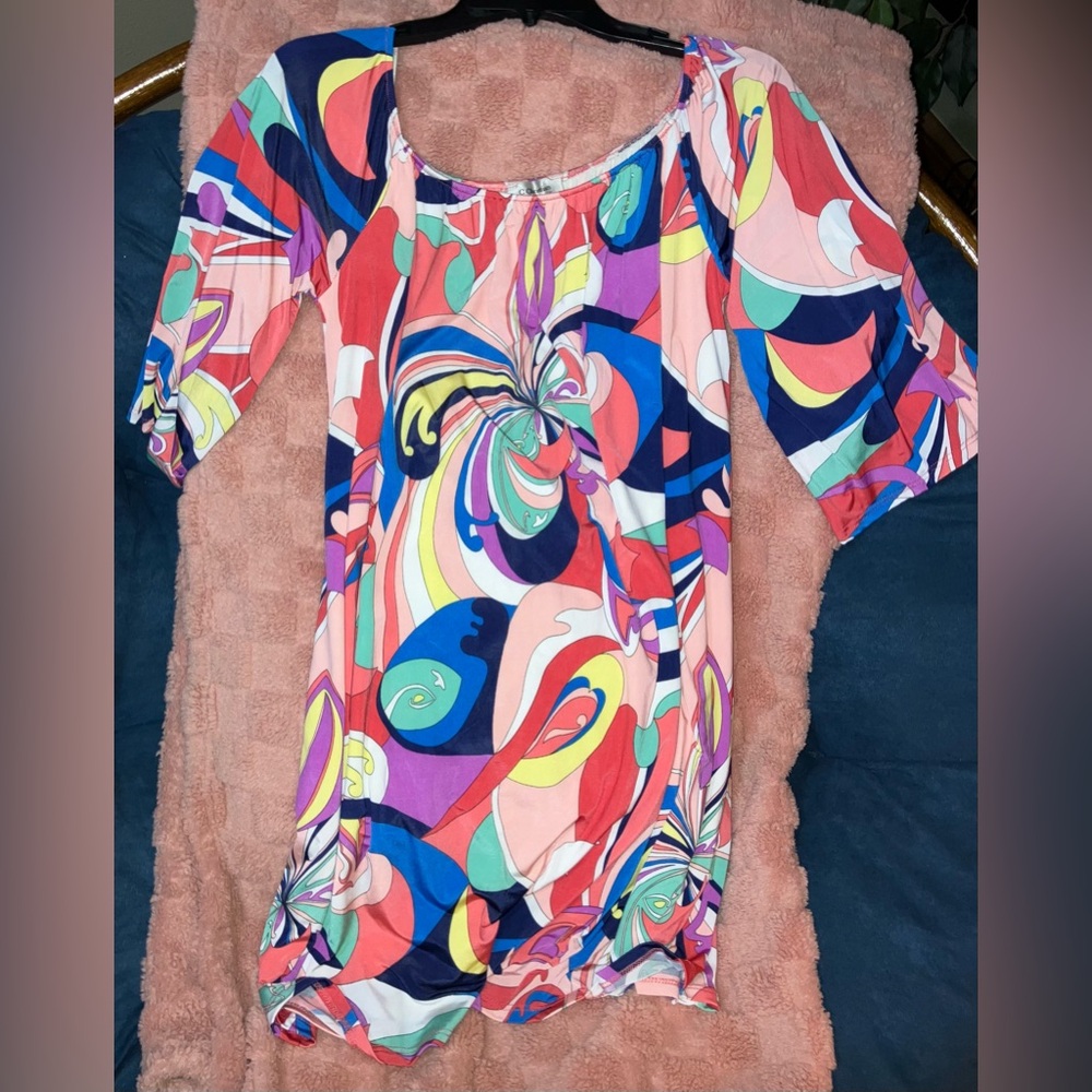 Colorful Abstract Long Sleeve Dress